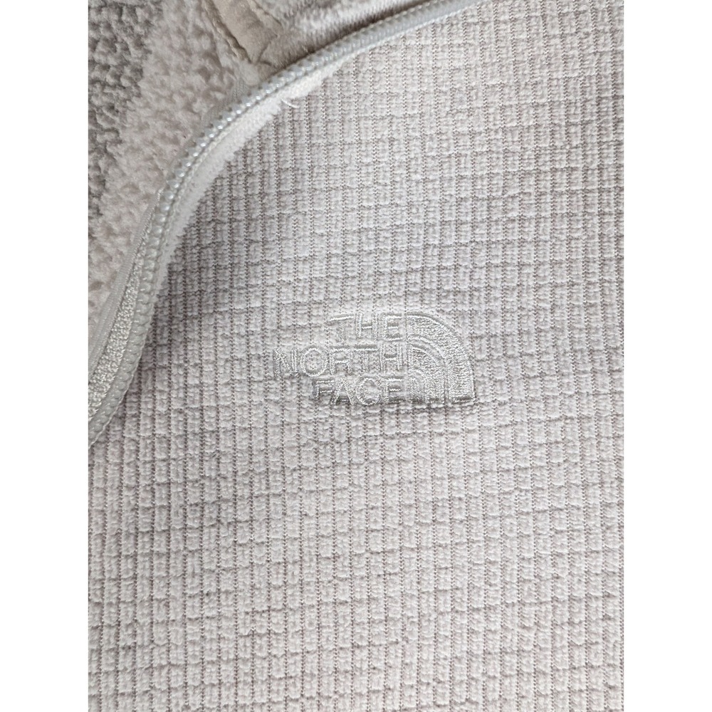 The North Face Mens Cream Waffle Knit 1/4 Zip Grid Fleece Pullover XL 4679 - Picture 9 of 13